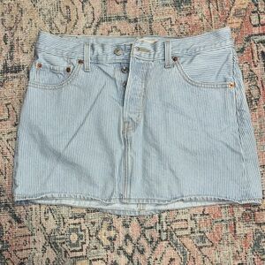 Levi's Blue and White Striped Mini Skirt